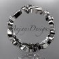 14kt white gold diamond flower wedding ring,engagement ring,wedding band. ADLR 217