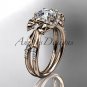 14kt rose gold diamond unique engagement ring,wedding ring ADER155