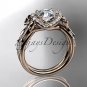 14kt rose gold diamond unique engagement ring,wedding ring ADER155