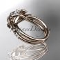 14kt rose gold diamond unique engagement ring,wedding ring ADER155
