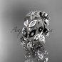 14kt white gold diamond flower, leaf and vine wedding ring, engagement ring,wedding band ADLR161
