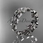 14kt white gold diamond flower, leaf and vine wedding ring, engagement ring,wedding band ADLR161