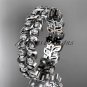 14k white gold diamond vine and leaf wedding ring, engagement ring, wedding band ADLR36