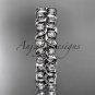 14k white gold diamond vine and leaf wedding ring, engagement ring, wedding band ADLR36