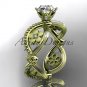 14kt yellow gold diamond floral wedding ring, engagement ring ADLR192