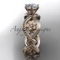 14kt rose gold diamond floral wedding ring, engagement ring ADLR192