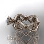 14kt rose gold diamond floral wedding ring, engagement ring ADLR192
