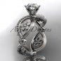 Platinum diamond floral wedding ring, engagement ring ADLR192