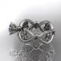 Platinum diamond floral wedding ring, engagement ring ADLR192