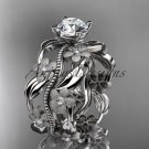 platinum diamond leaf and vine wedding ring,engagement ring ADLR188