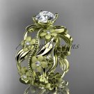 14kt yellow gold diamond leaf and vine wedding ring,engagement ring ADLR188