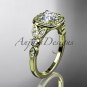 14kt yellow gold diamond leaf and vine wedding ring,engagement ring ADLR179