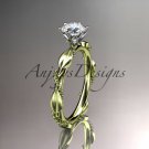 14k yellow gold diamond vine and leaf wedding ring,engagement ring ADLR178