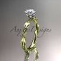 14k yellow gold diamond vine and leaf wedding ring,engagement ring ADLR178
