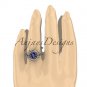 14kt white gold diamond engagement ring ADLR166 with natural royal blue sapphire center stone