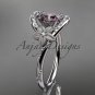 14kt white gold diamond engagement ring,wedding ring ADLR166. with Titanium Pink SPINEL, SRI-LANKA