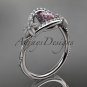 14kt white gold diamond engagement ring,wedding ring ADLR166. with Titanium Pink SPINEL, SRI-LANKA