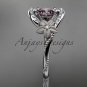 14kt white gold diamond engagement ring,wedding ring ADLR166. with Titanium Pink SPINEL, SRI-LANKA
