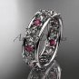 14kt white gold diamond leaf wedding ring,engagement ring, wedding band. ADLR160
