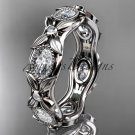 14kt white gold diamond engagement ring ADLR152. Nature inspired jewelry