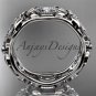 14kt white gold diamond engagement ring ADLR152. Nature inspired jewelry