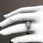 14kt white gold engagement ring with a Forever One Moissanitee center stone ADLR141