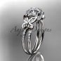 Platinum diamond engagement ring with a Forever One Moissanite center stone ADLR141