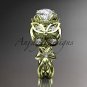 14kt yellow gold diamond floral, butterfly wedding ring, engagement ring, wedding band ADLR136