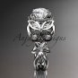 Platinum diamond floral, butterfly wedding ring, engagement ring, wedding band ADLR136