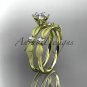 14kt yellow gold diamond unique leaf and vine engagement ring,wedding ring ADER177S