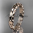 14kt rose gold diamond leaf wedding ring,engagement ring,wedding band. ADLR35B