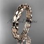 14kt rose gold diamond leaf wedding ring,engagement ring,wedding band. ADLR35B
