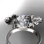 14kt white gold diamond unique engagement ring,wedding ring with moissanite center stone ADER154