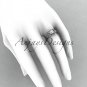 14kt white gold diamond unique engagement ring,wedding ring with moissanite center stone ADER154