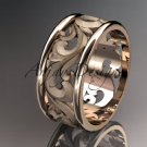 14kt rose gold diamond leaf and vine wedding ring,engagement ring,wedding band ADLR 121