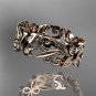 14kt rose gold diamond leaf and vine butterfly wedding ring, engagement ring, wedding band ADLR144
