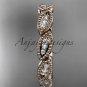 14kt rose gold diamond leaf wedding ring,nature inspired jewelry ADLR241
