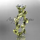 Unique 14kt yellow gold diamond floral wedding ring,engagement ring ADLR248