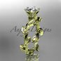 Unique 14kt yellow gold diamond floral wedding ring,engagement ring ADLR248