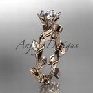 Unique 14kt rose gold diamond floral wedding ring,engagement ring ADLR248