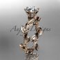 Unique 14kt rose gold diamond floral wedding ring,engagement ring ADLR248