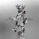 Unique platinum diamond floral wedding ring,engagement ring ADLR248