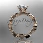 Unique 14kt rose gold diamond floral wedding ring,engagement ring ADLR248