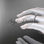 Unique 14kt white gold diamond floral wedding ring,engagement ring ADLR248