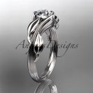 14kt white gold leaf and vine wedding ring,engagement ring ADLR273A