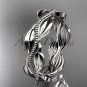 Unique 14k platinum leaf and vine engagement ring,wedding band ADLR258B