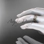Unique 14k rose gold leaf and vine engagement ring,wedding band ADLR258B
