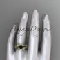 14kt yellow gold diamond leaf and vine engagement ring with Black Diamond center stone ADLR75