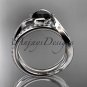 Platinum  diamond wedding ring, engagement set with a Black Diamond center stone ADLR78S