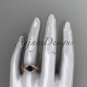 14kt rose gold diamond wedding ring, engagement ring with Black Diamond center stone ADLR85